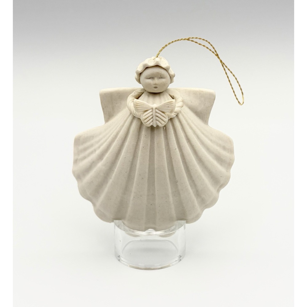 Margaret Furlong 1988 Butterfly Angel Ornament 3" Vintage Porcelain Shell In Box